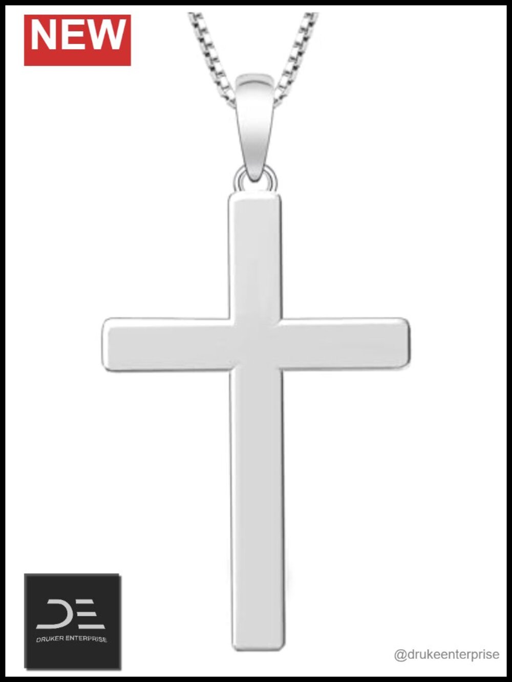 YL Sterling Silver Cross Pendant Necklace for Women Men